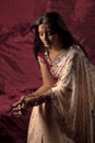 Indian bride with jewels and saree