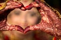 Indian Bride make Heart Shape by her hand Royalty Free Stock Photo