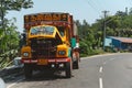 Indian broken truck stands on the road 19 february 2018 Madurai, India