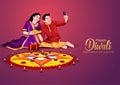 Indian brother and sister festival happy Raksha Bandhan concept. Rakhi celebration in india festive vector illustration Indian Royalty Free Stock Photo