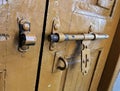 Brown door hasp Royalty Free Stock Photo