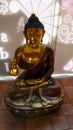Indian Buddha golden decorative sculpture Royalty Free Stock Photo