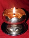 Indian burning oil lamp for diya