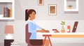 Indian Business Woman Sitting Desk Working Businesswoman Office