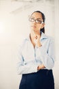 Indian business woman thinking future Royalty Free Stock Photo