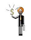 Indian businessman with dollar sign in hand Royalty Free Stock Photo