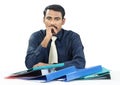 Indian Businessman with Files Royalty Free Stock Photo
