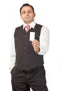Indian businessman giving a businesscard Royalty Free Stock Photo
