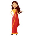 Indian businesswoman presents something vector flat