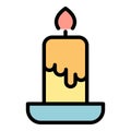 Indian candle icon vector flat