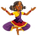 Indian cartoon characters in traditional cultural outfit