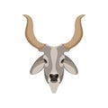 Indian cattle oxen head vector illustration style Flat