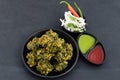 Indian Chaat Snacks Palak Pakoda Bhajji Chat Or Paalak Pakora Bajji Bhajiya Rich In Fiber Vitamin Mineral And Protein Is Made Of