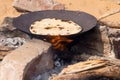 Indian chapatti on fire
