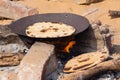 Indian chapatti on fire, Pushkar, India