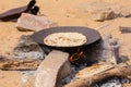 Indian chapatti on fire, Pushkar, India