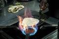 Indian chapatti on fire, Pushkar, India