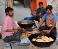 Indian chef or halwai preparing food