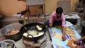 Indian chef or halwai preparing Poori