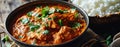 Indian Chicken Tikka Masala in a Korai Royalty Free Stock Photo