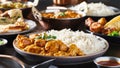 Indian chicken tikka masala on plate with basmati rice Royalty Free Stock Photo
