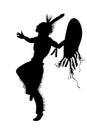 Indian chief dancing isolate Royalty Free Stock Photo