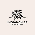 Indian chief logo icon illustration Premium Royalty Free Stock Photo