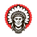 Indian chief logo or symbol. Warrior mascot