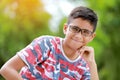 Indian child on eyeglass