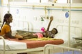 Indian child with his mother, Infected patients Coronavirus covid-19 in quarantine room hospital