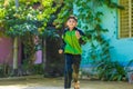 Indian child running at playground Royalty Free Stock Photo