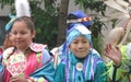 Indian children on parade float Royalty Free Stock Photo