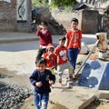 Indian children`s play the game Royalty Free Stock Photo