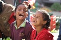 Indian children smiling