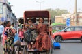 Rickshaw Indian children New Delhi India