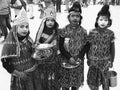 Indian children wearing God shiva fancy dress at Ganga Ghat Varanasi