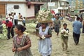 Indian children working on market in Almolonga