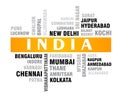 Indian cities word cloud vector illustration