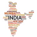 Indian cities word cloud vector illustration