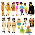 Indian citizens set different policeman. vector illustration Royalty Free Stock Photo