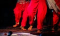 Indian classical dance form in feet with musical anklet with selective focus and blur