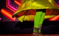 Indian classical dance form in feet with musical anklet with selective focus and blur