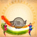 Indian classical dancers for Republic Day celebration. Royalty Free Stock Photo
