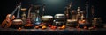 indian classical musical instruments on black background Royalty Free Stock Photo