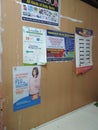 Indian clinic ,Posters pasted at Doctors clinic for patients awareness.