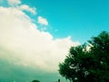 Indian clouds with tree beautiful image Royalty Free Stock Photo