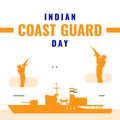 Indian Coast Guard Day Design Background For Greeting Moment