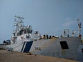 Indian Coast Guard's modern patrol vessel ICGS C422, Vizhinjam Harbor, Thiruvananthapuram, Kerala