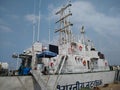 Indian Coast Guard's modern patrol vessel ICGS C422, Vizhinjam Harbor, Thiruvananthapuram, Kerala