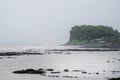 Indian coastlines and monsoon season. Rainy day in India. Irelands and coast. Concept of beautiful nature during a monsoon.